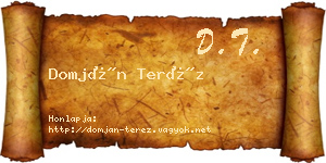 Domján Teréz névjegykártya